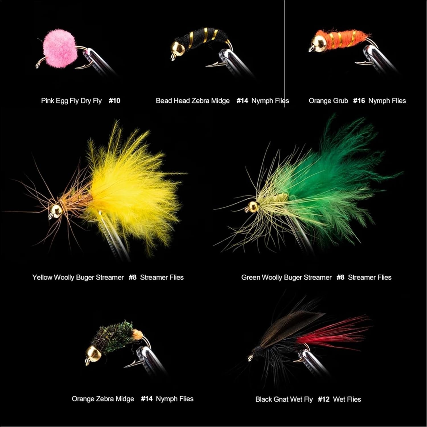 Fly Fishing Lures 100pcs Fly Fishing Lures Kit Premium Wet Dry Nymph Streamer Flies Handmade Trout Bass with Box