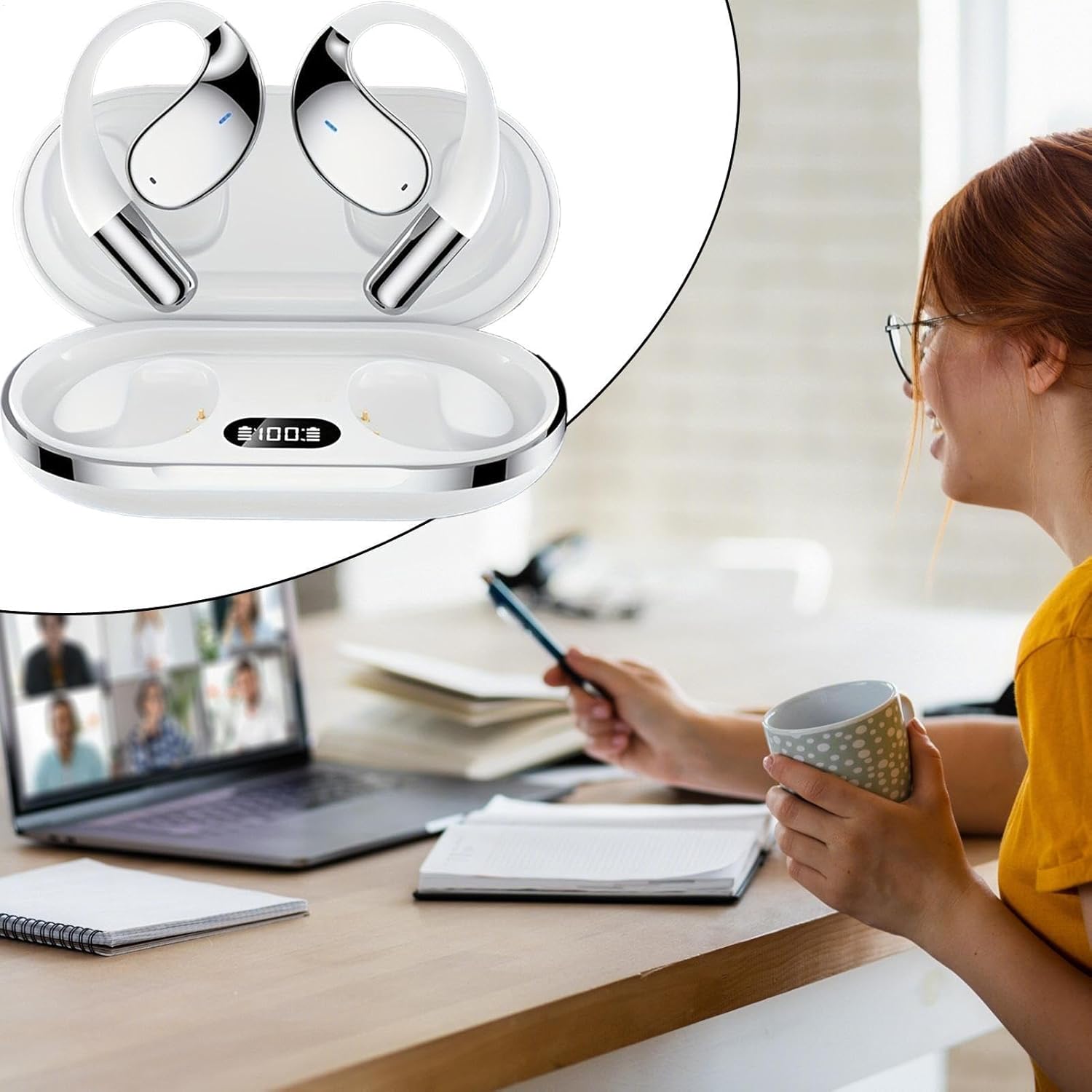 Translation Earbuds Real Time - 144 Languages AI Translating Earphones, Business Real-Time Translator Headset for Meeting International Conference Trade Show Learning Workout