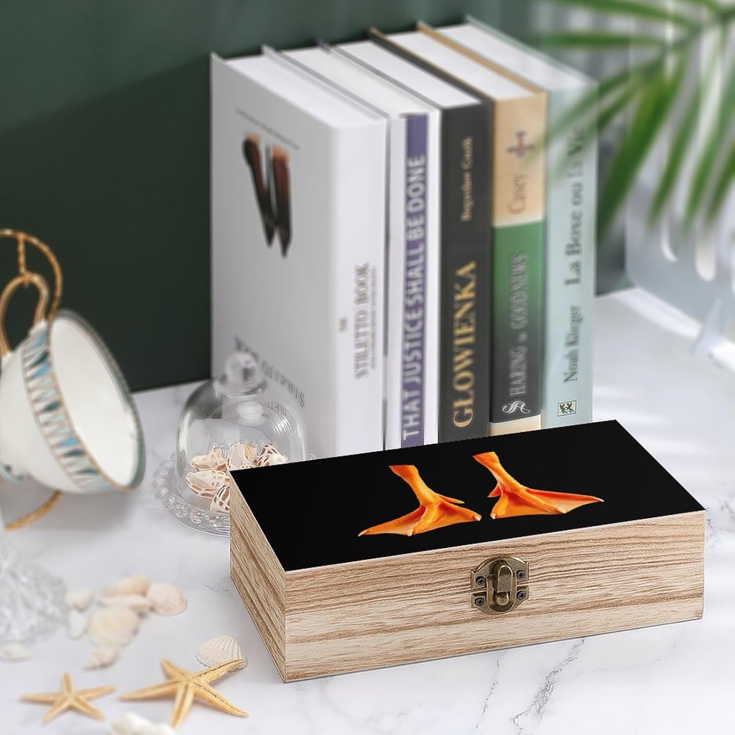 Duck Feet Funny Storage Boxes with Lid Wood Home Organizer image 4