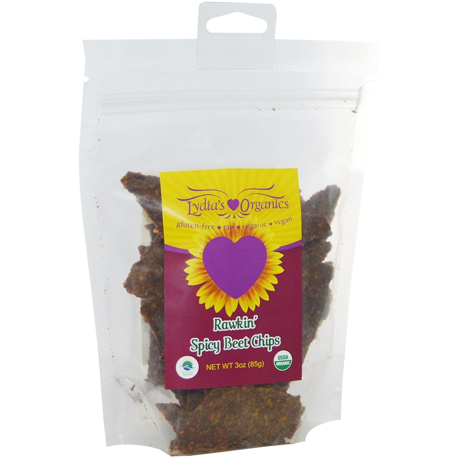 Lydia's Organics Rawkin' Chips Spicy Beet 3 oz