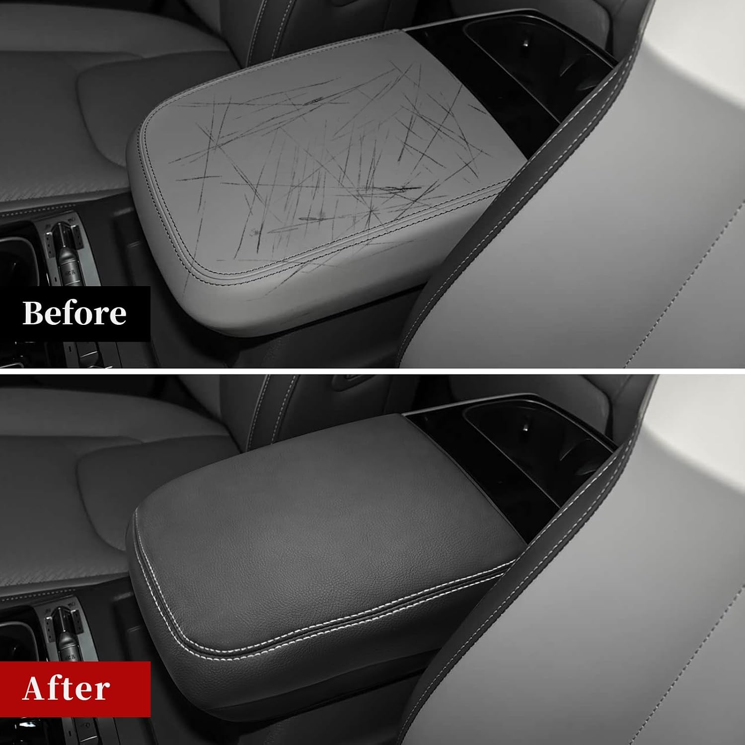 Compatible with Kia Armrest Center Console Cover Protector,Leather Anti-Scratch for Carnival 2022-2026,Armrest Cushion, Console Protector