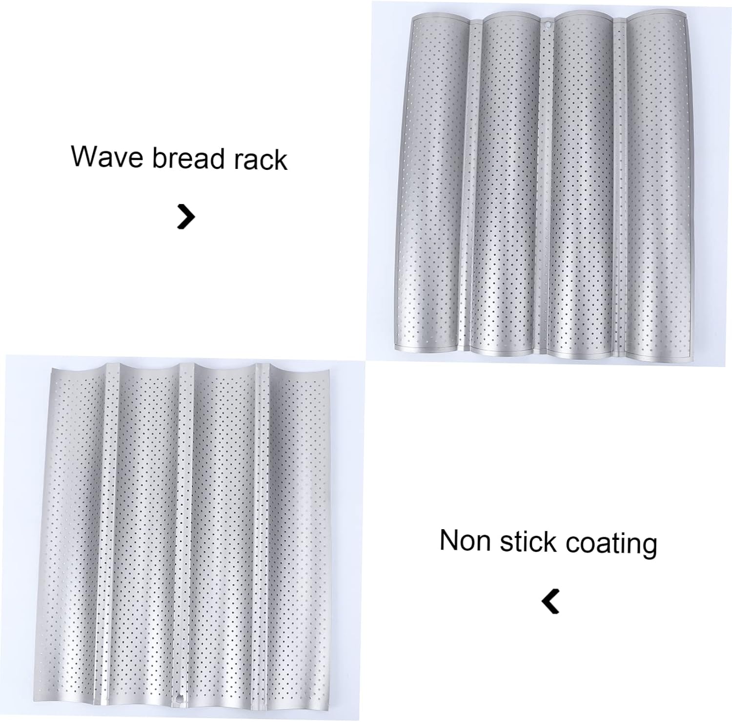 Quality Baking Tool French Bread Pan Bread Stick Wave Pan Non-stick Easy to Clean for Home