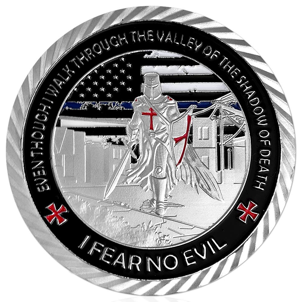 Thin Blue Line Police Prayer Coin - Law Enforcement Gift -1