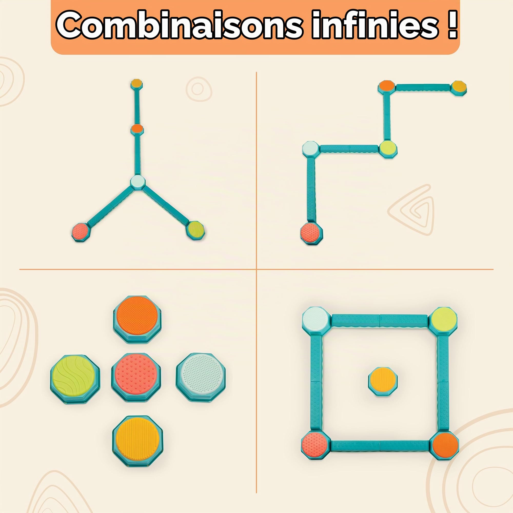 B. toys – Balance & Build, Jeu d’équilibre à emboîter, Classique