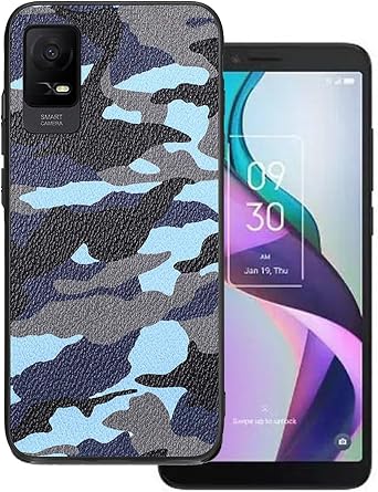 for TCL ION V Case,TCL ION X Phone Case,3D Camo Design Shockproof TPU Cover for Men & Women,Soft Rubber Silicone Cell Phone Cover Case for TCL ION V -Blue