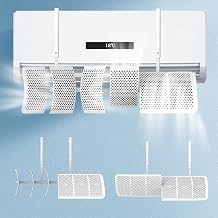 Air Con Windshield, Wall Mounted, 6 Individual Windage Adjustment Plates, Direct Wind Protection, Air Condition Protection, Wind Direction and Angle Adjustment Plate, Circulation Fan, No