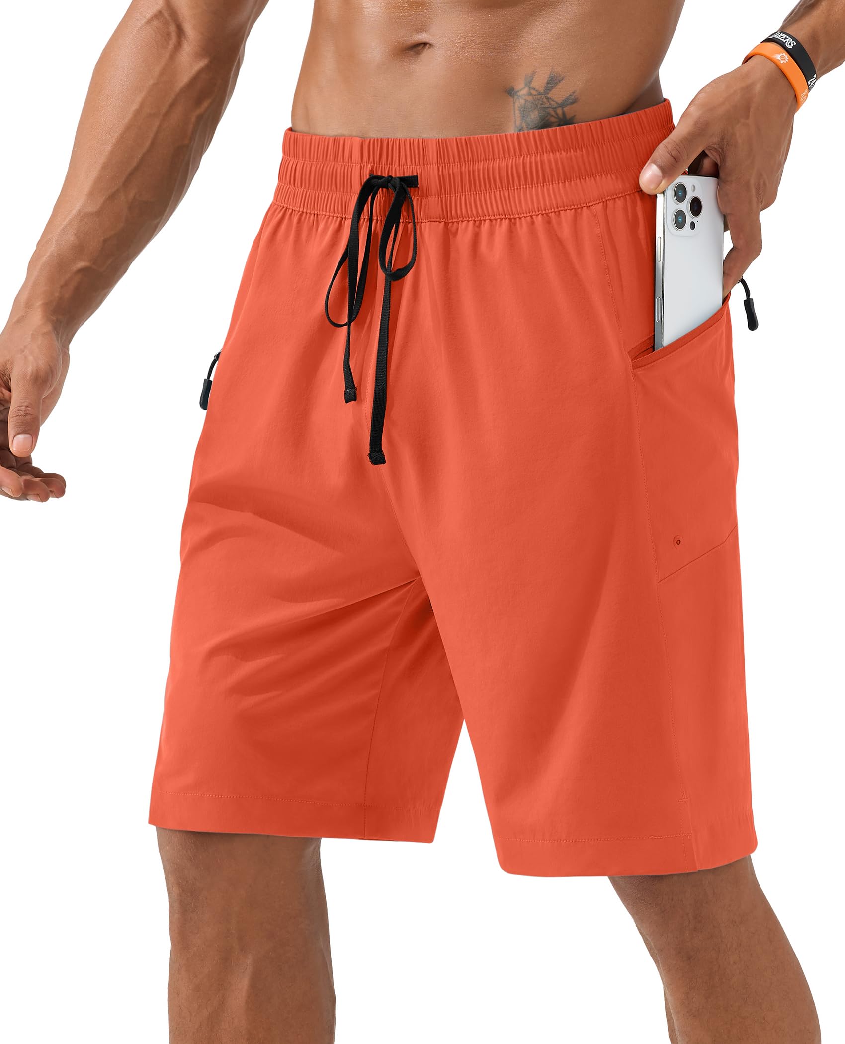 FOGFIRE Mens Swim Trunks 7 Inch Board Shorts Bathing Suit Swimwear with Zipper Pockets No Liner Quick Dry for Beach Swimming
