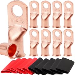 TKDMR 10pcs 1 0 AWG-3 8 Battery Lugs Heavy Duty Wire Lugs Ring Terminals Battery Cable Ends 0