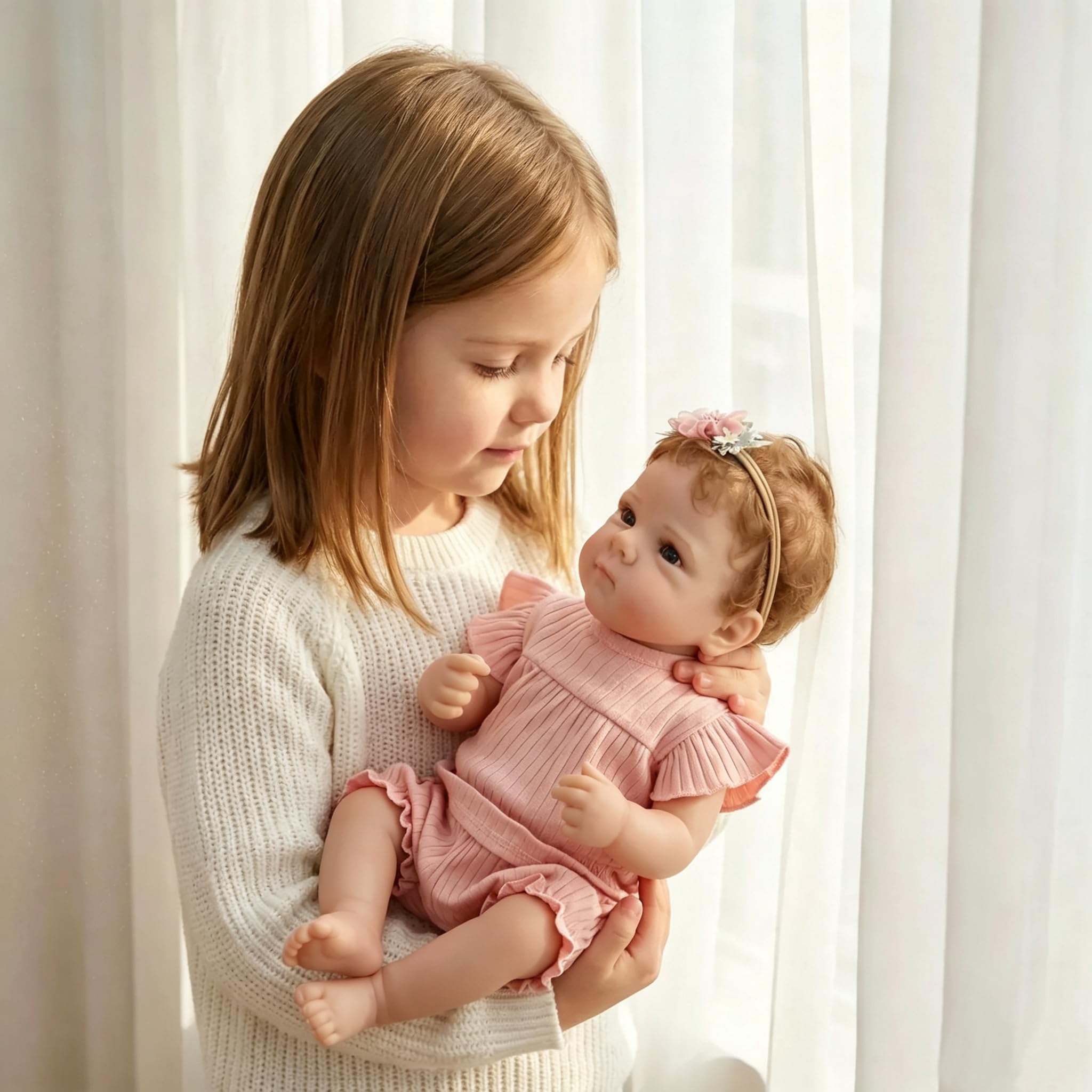 Bambole Reborn Femmina Realistica – Neonato Reborn 48cm con Occhi Aperti in Vinile Morbido, Bambola Realistica per Bambine e Bambini, Collezionisti, Compleanno e Festività