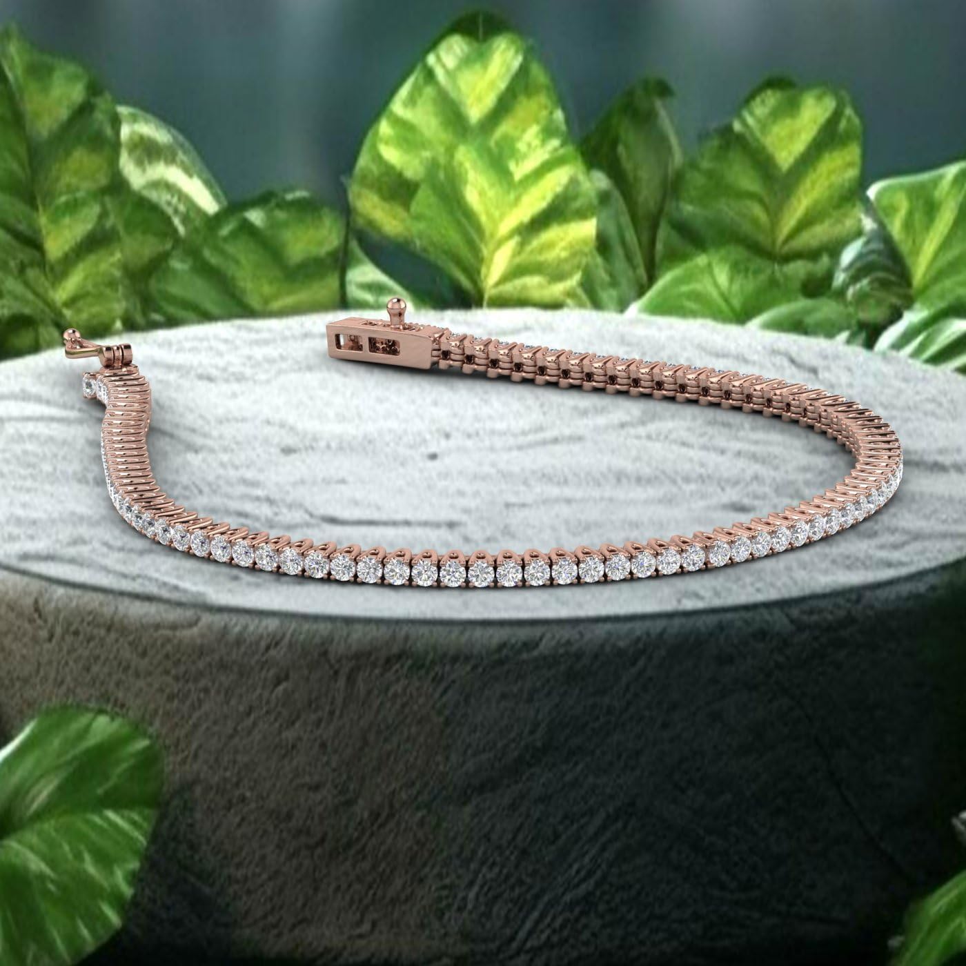 1.91 to 2.15 Carat Natural Diamond Tennis Bracelet for Women in 10K Gold (7 Inch to 8 Inch) - IGI Certified