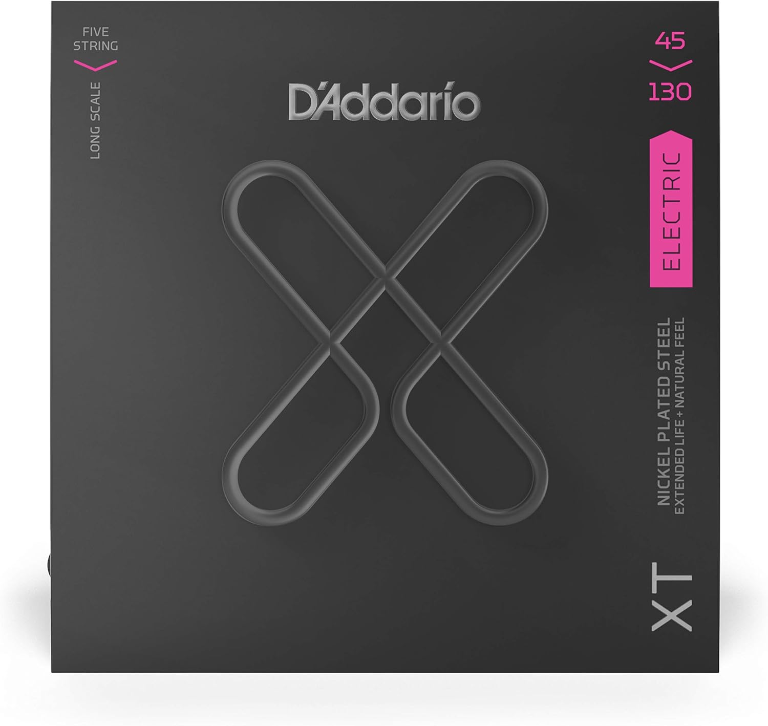 D'Addario Bass Guitar Strings, XT Coated Electric, XTB45130, Long Scale 45-130, 5-String Set, Pack of 1