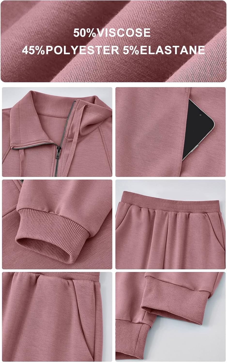 PRETTYGARDEN Long Sleeve Half Zip Sweatsuits Women 2 Piece Outfit Spring Casual Sweatshirt Sweatpants Lounge Set Tracksuit - Image 6