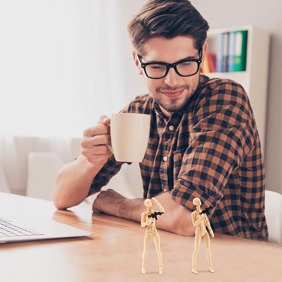 Movable Joint Action Figure - Versatile Poseable Puppet, Dynamic Training Aid | Small Figure Model, Expressive Studio Modeling Helper, Stable Balanced Structure for Protective -Centric Educ