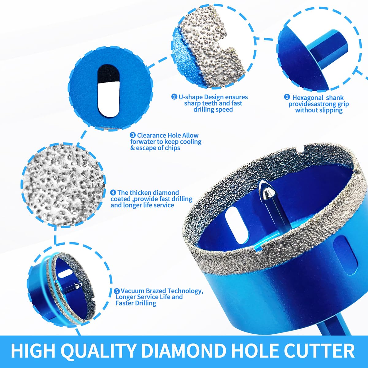 Teronbeta Teronbeta Diamond Hole Saw 16 mm with Centering Guide Drill, Professional Brazed Diamond Drill Bit for Tiles, Porcelain, Glas in use