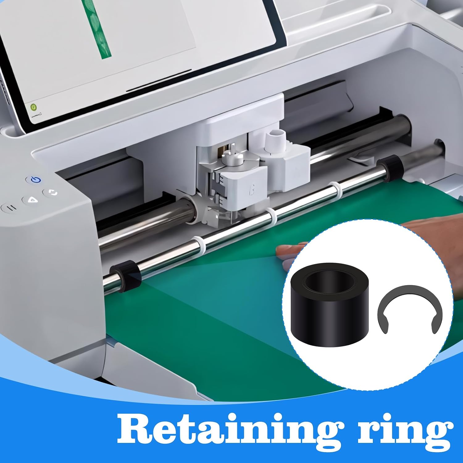 44PCS Rubber from Moving Retaining Clip Rings Rubber Roller Replacements Sets Compatible with Cricut Maker/Maker 3, Rubber Roller Resolution, Mat Guide Rubbers for Cricut Repair Accessories