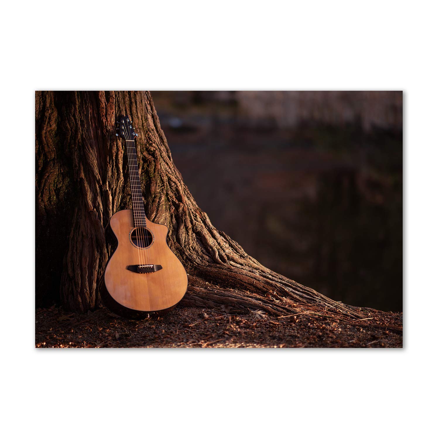Guitare acoustique tableau en verre 100x70 cm décoratif pour sublimer le mur du salon