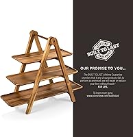 Vista 8 de PICNIC TIME NCAA - Bandeja de servir de 3 niveles, tablas de embutidos, platos de madera para servir (madera de acacia)