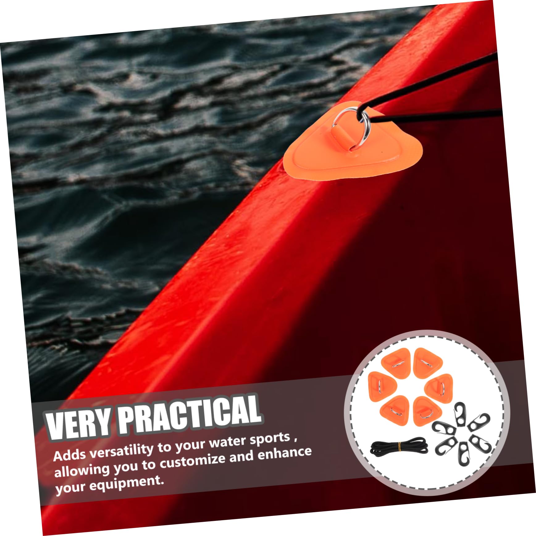 Toyvian Accessoires De Fixation De Plaque Gonflable Anneaux Bateau Gonflable Anneau en D Patch Kayak Anneau en D Patch Kayak Accessoires Canoë Paddleboard Accessoires De Bateau Bateau