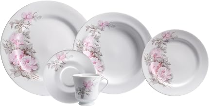 Serviço de Jantar e Chá 20 Peças em Porcelana, Modelo Redondo Itamaraty, Decoração Maresias, Multicor, Porcelana Schmidt