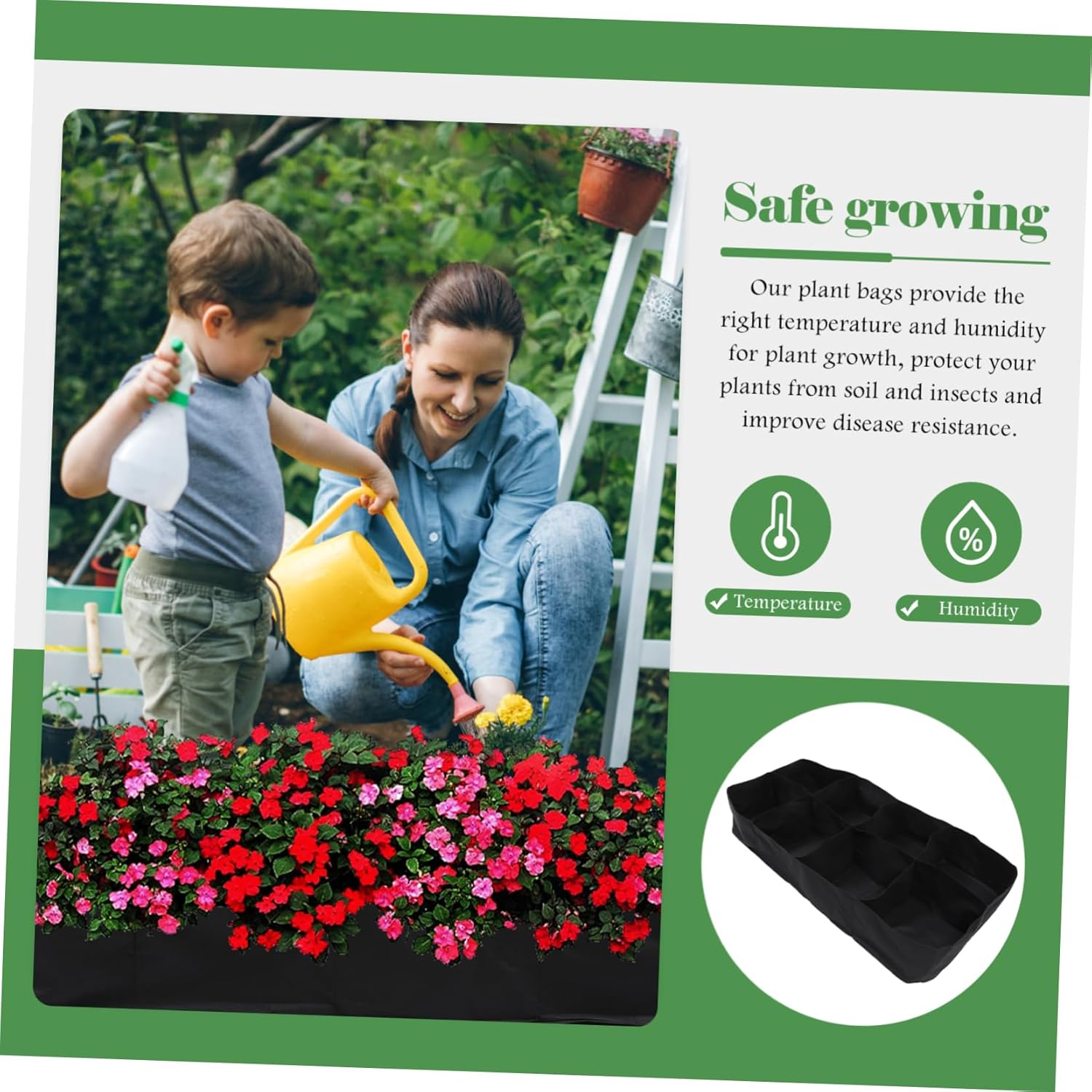 Non-Woven Planting Bag Breathable Material Rectangular Grow Bags for Vegetable Fruit Nursery Greenhouse