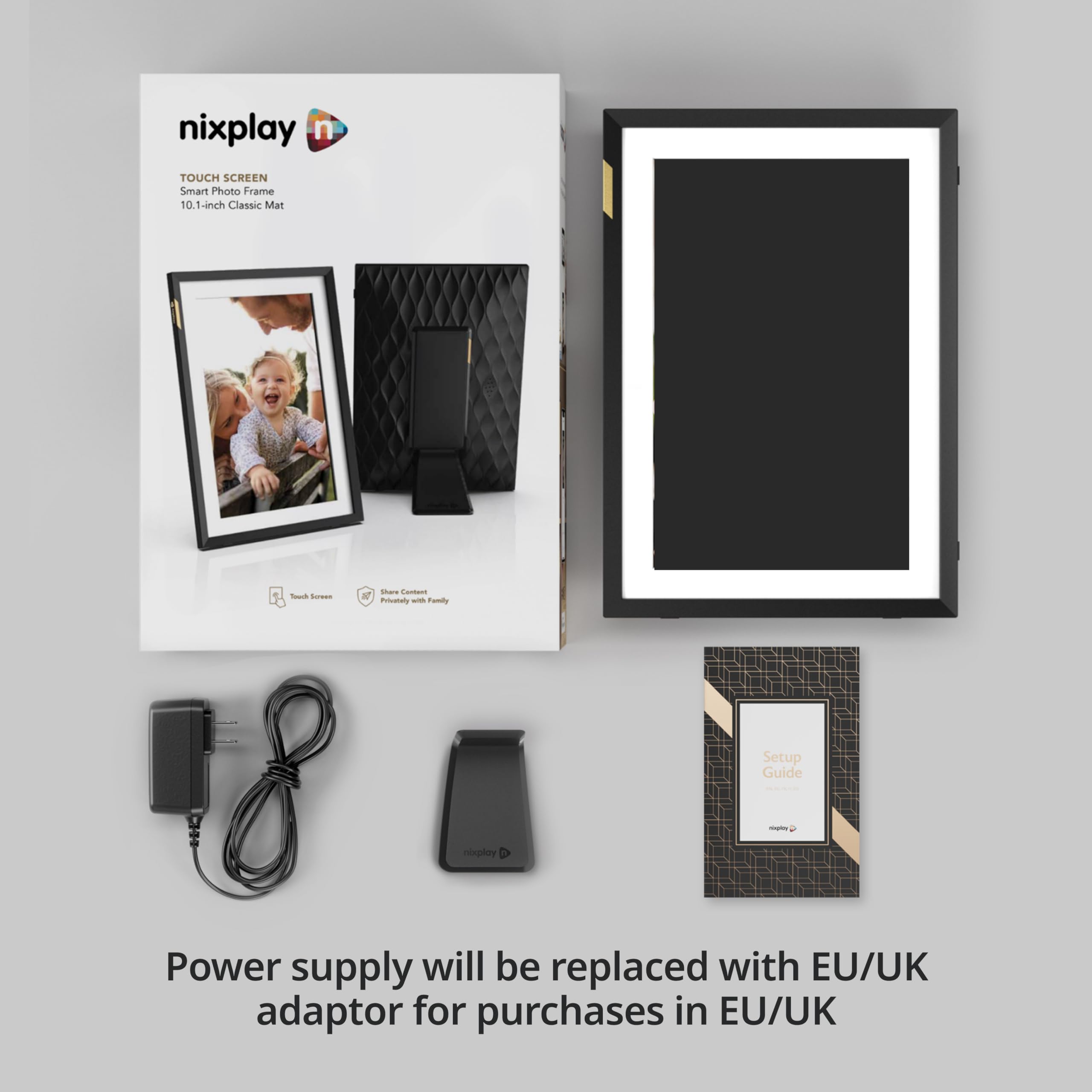 Nixplay 10,1 Pouces Cadre Photo numérique Intelligent WiFi écran Tactile (W10P), Classic Mat Noir, Partagez instantanément des Clips vidéo et Photos par e-Mail ou Via l'application Mobile