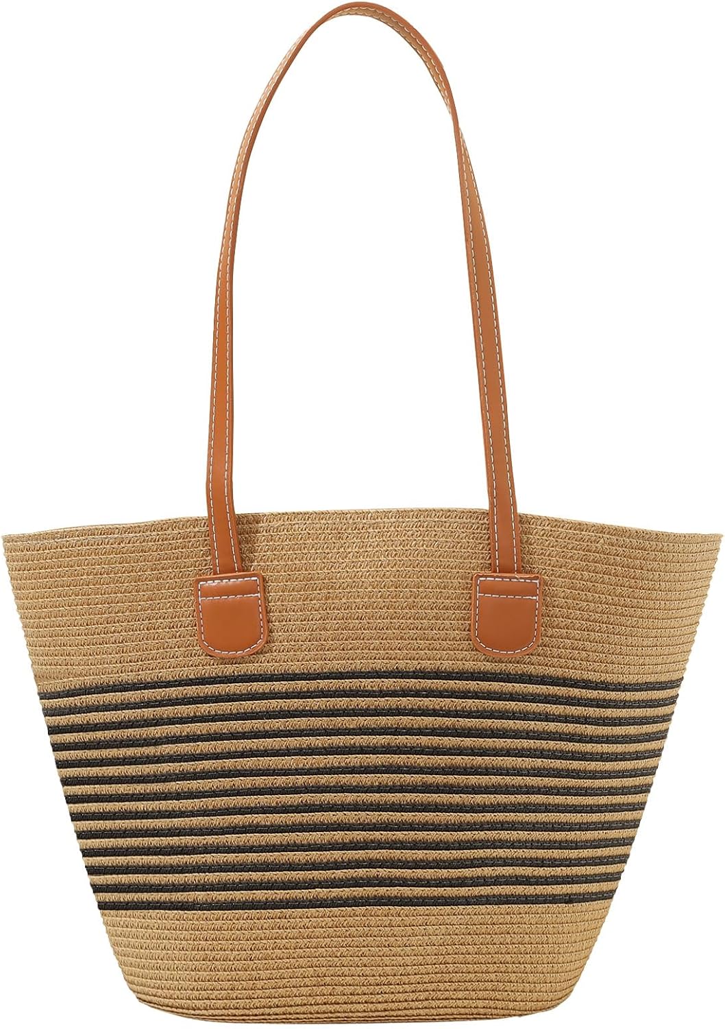 Lightweight straw tote bag for women, ideal for travel.