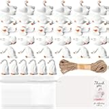 fooind 36 Pcs Mini Silly Goose Party Favors Set, Cute Rubber Goose Figurines with 36 Thank You Cards, 36 Organza Bags & Jute Twine for Farm-Themed Celebrations, Weddings, and Festive Gatherings