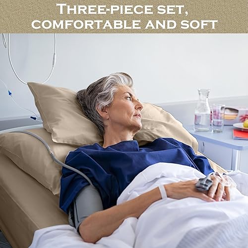 Miniatura 43 de Moukeren Juego de 12 sábanas de hospital para uso doméstico, juego de sábanas bajeras extralargas de 36 x 84 x 14 pulgadas, incluye funda de edredón