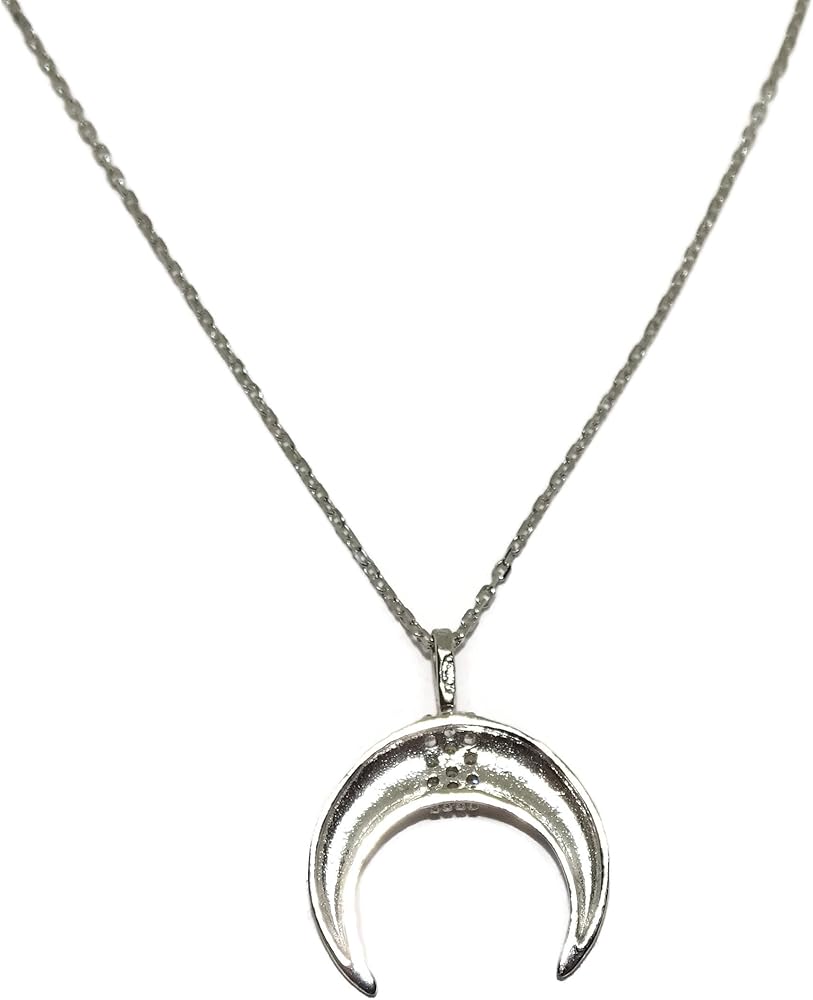 Collana oro bianco 18 kt 750 croce zaffiri 0,18 ct e diamanti 0,04 ct