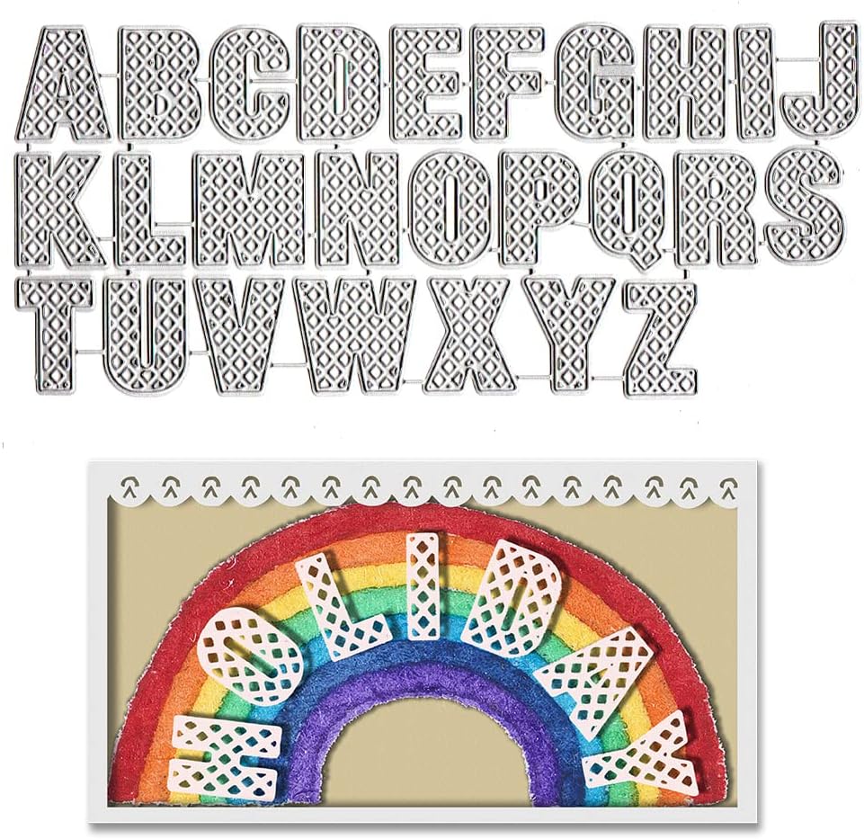 Metal Capital 26 Alphabet Cutting Dies,Capital 26 Letters Die Cuts Embossing Stencils Template Mould for Card Scrapbooking and DIY Craft Album Paper Card Decor