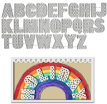 Metal Capital Alphabet Cutting Dies, Hollow Out 26 Alphabet Letters Words Die Cuts Embossing Stencils Template Mould for Card Scrapbooking and DIY Craft Album Paper Card Decor