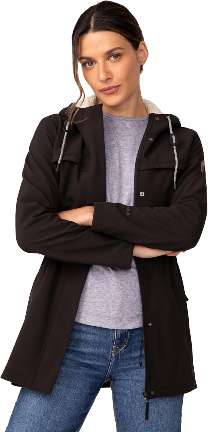 Free Country Women's Softshell Jacket Fleece Lined Warm Insulated Hooded Water & Wind Resistant Coat for Outdoor-Long Super - Image 2