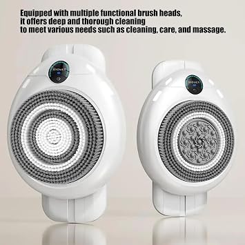 Wall Mounted Electric Shower Back Scrubber, Sliding Back Panel, 3-Speed Adjustable Exfoliating Brush, Hands-Free Bathing Body Brush for Elderly & Unreachable Back,White