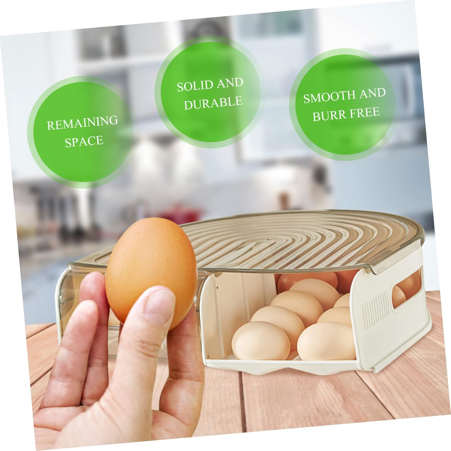 2pcs Egg Carton Reusable Egg Organizer Containers for Food Clamps Tubular Food Dispenser Toilet Door Lock Auto Rolling Egg Container Fridge Bins Storage Box Plastic Devilò (As Shown 1)