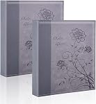 Artmag Album de photos 8x10 2 Packs Effacer les pages Couverture en cuir Diapositive dans l'album Chaque prise 52 Vertical 8x10 Album de photos Scrapbook Photo Artwork ou cartes postales Stockage (Blue)