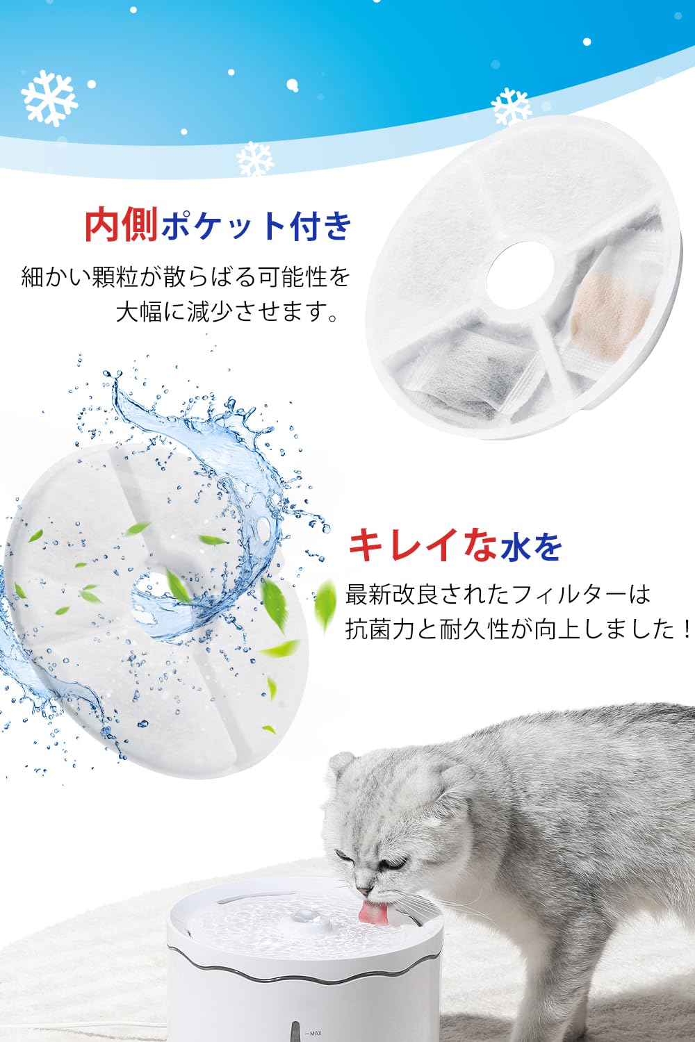 Amazon | LINECY 猫 フィルター 15x15cmサイズ交換用 軟水化