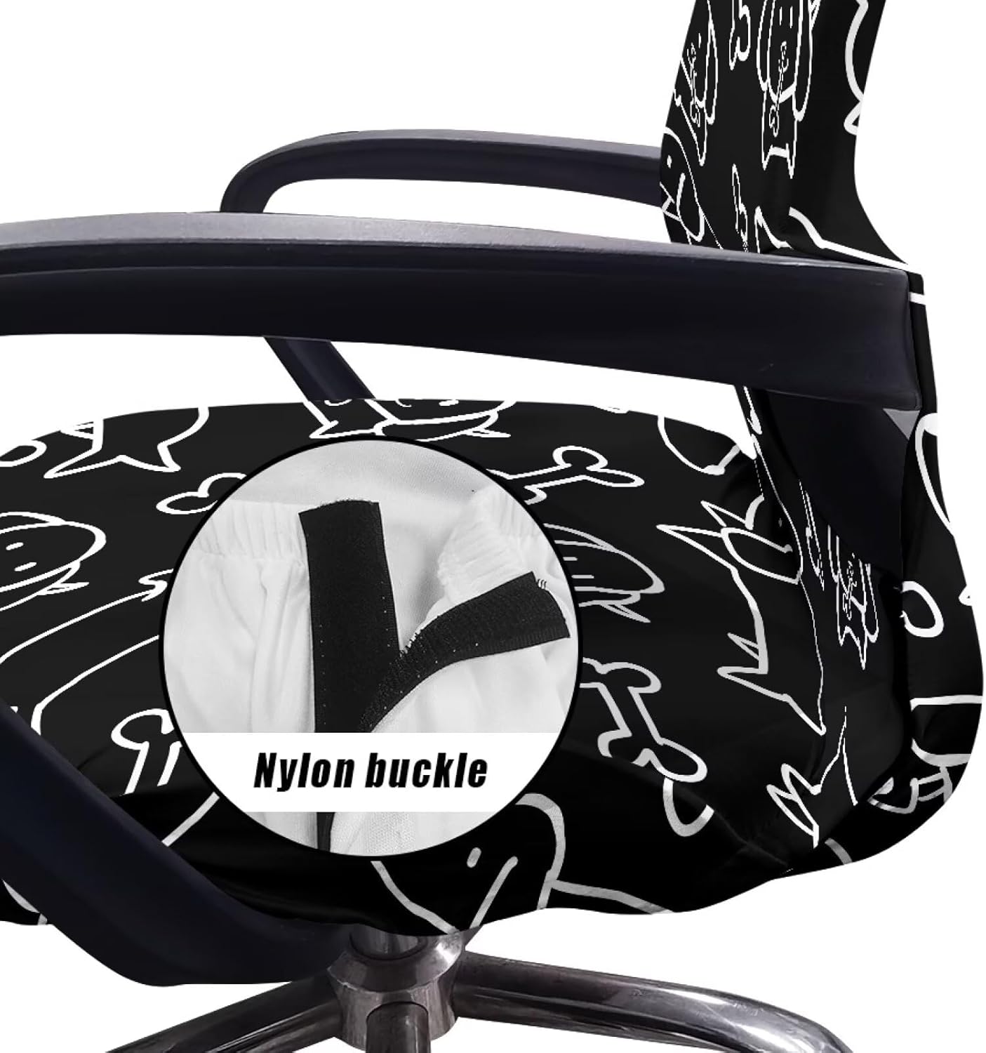 Cute Dog Computer Chair Cover Simplism Style Office Chair Cover Universal Rocking Chair Cover Size Small Stretch Desk Chair Seat Cover Easy Installation Cozy Protective Cover for Dorm