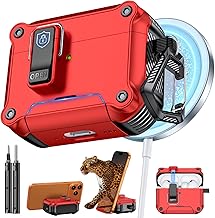 Inesore for AirPods Pro3 ケース (2025) 磁気自動ロック と 固定クリップ、スマホスタンド機能搭載、MagSafe 充電対応、クリーニングペン & カラビナ付き、全面保護・耐衝撃設計のエアーポッズプロ 第3世代 保護カバー -レッド