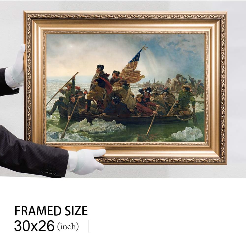 Blасk Frіdау - 70% оƒƒ DECORARTS - Washington Crossing the Delaware by Emanuel Leutze, Giclee Print w/ Golden Frame for Wall Decor. Picture Size: 24x16