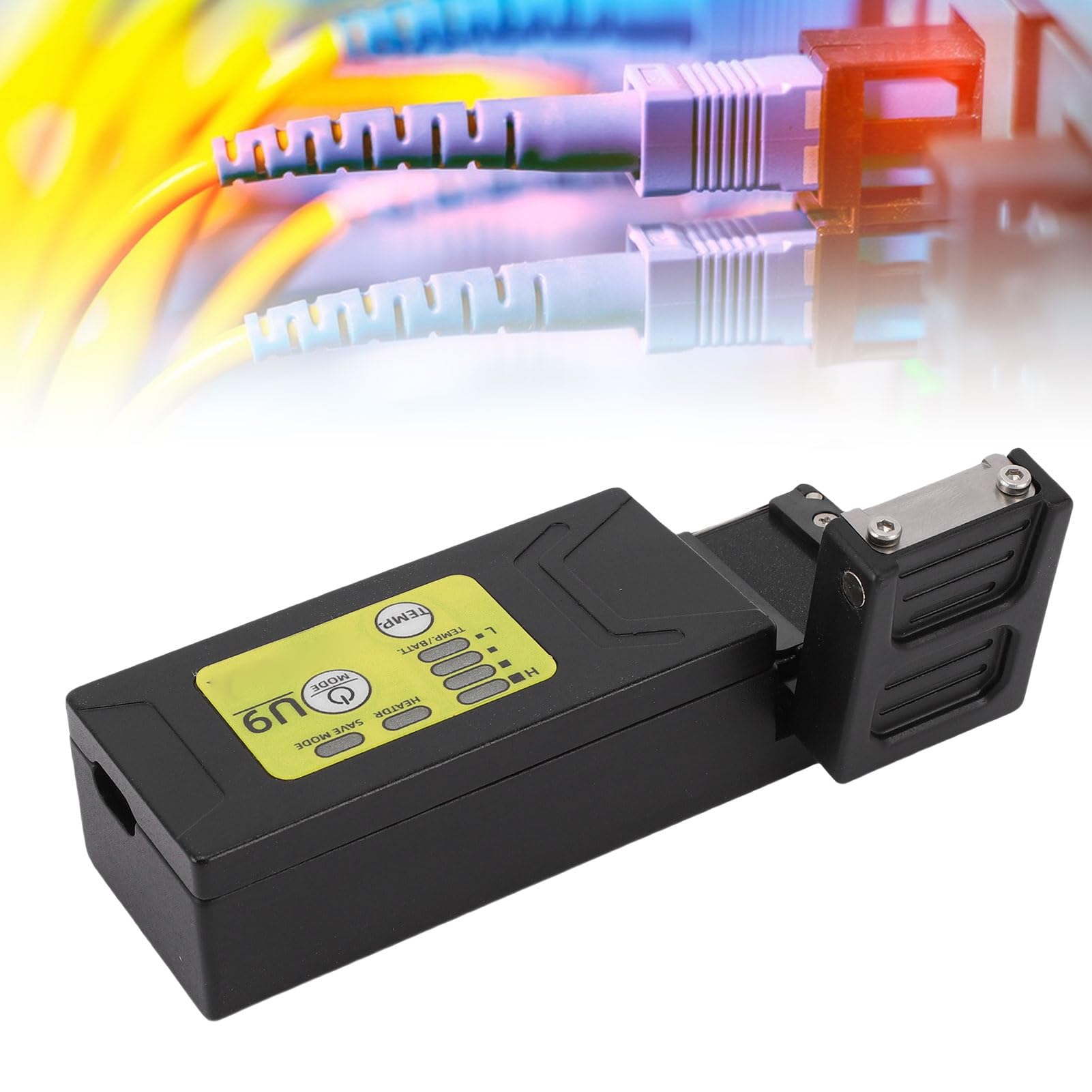 ASHATA Pelacables Térmicos de Fibra de Cinta Control de Cuchilla Mejorado para 1-12 Aplicaciones de Fibra No Visible - Incluye Componentes Ajustables y Batería de 2500 MAh