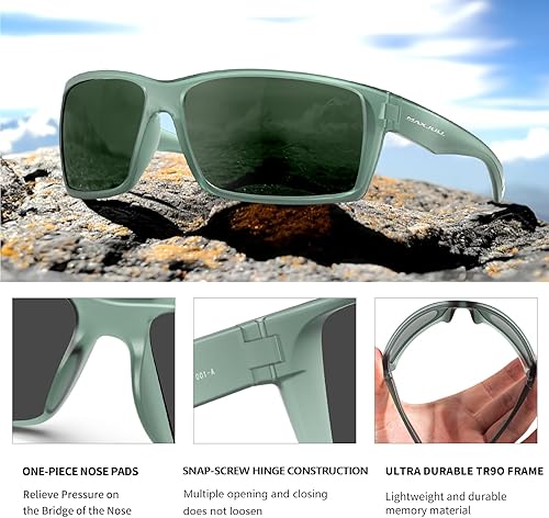 Miniatura 3 de MAXJULI Gafas de sol rectangulares polarizadas deportivas para hombres y mujeres, gafas de sol 8122 NUEVO