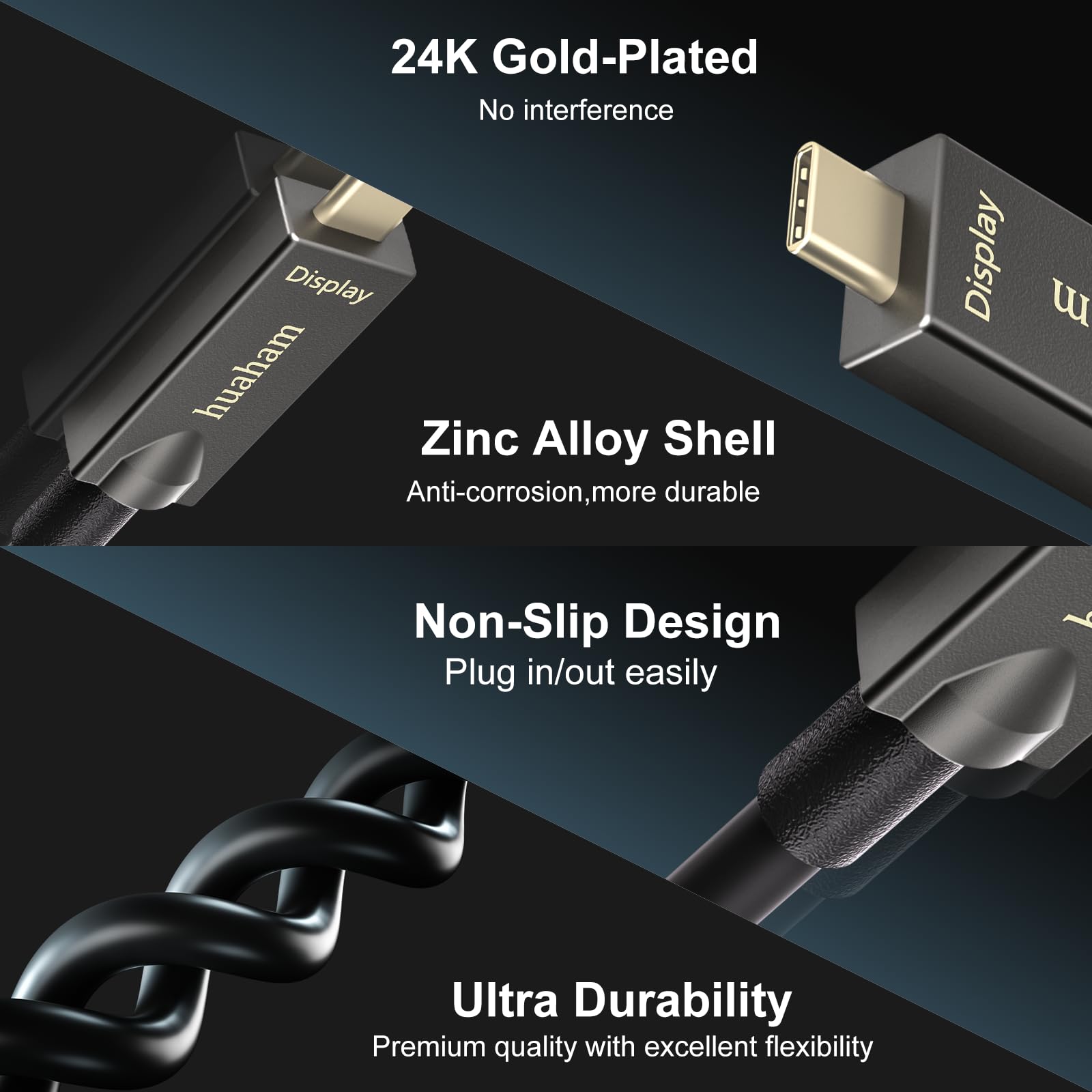 Full-Featured USB C Glasfaserkabel 15M, 10Gbps USB 3.2 Gen 2 Aktives Optisches Kabel mit SiliconLine Chip, 4K@60Hz DP 1.4 & 60W PD, für VR, Webcam, Videokonferenz, Maschinelles Sehen