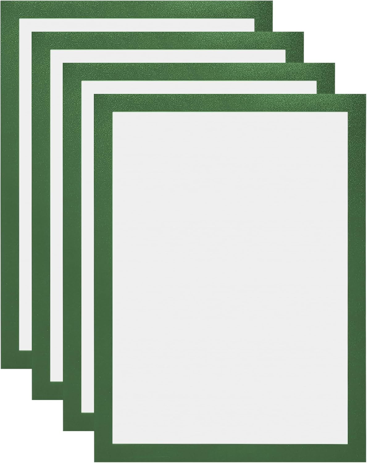 Self-Adhesive A4 Magnetic Document Holder, 8.5 X 11 Sign Holder, 4-Pack (Green)