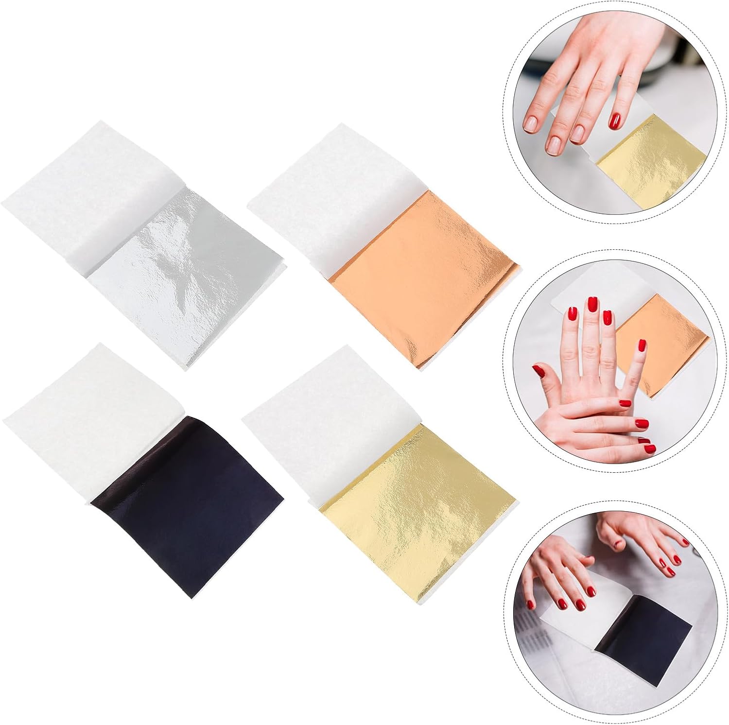 GLSTOY 400 Sheets Imitation Gold Leaf Paper Multipurpose 4- for DIY Gilding Crafting Nails Art Decoration
