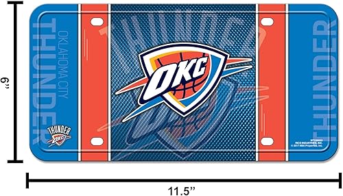 Miniatura 6 de Rico Industries Etiqueta de metal de baloncesto de la NBA de 6 x 12 pulgadas, ideal para camionescochesSUV
