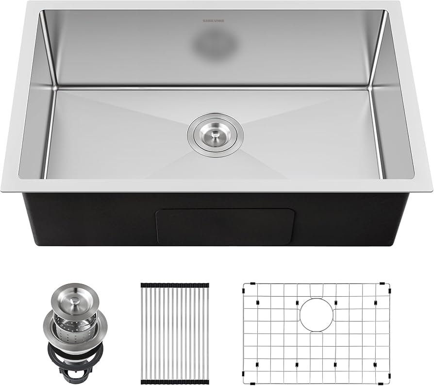 33-inch Undermount Kitchen Sink - SINKVINE Single Bowl Stainless