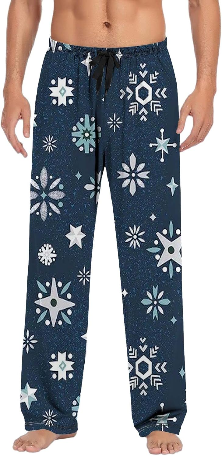 Mens Pajama Bottoms Casual Pajama Pants with Drawstring and Pockets