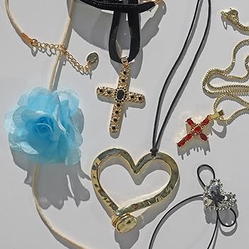 Amazon | [FUGUANG] ヴィンテージ首輪ネックレス黒宝石クロス 
