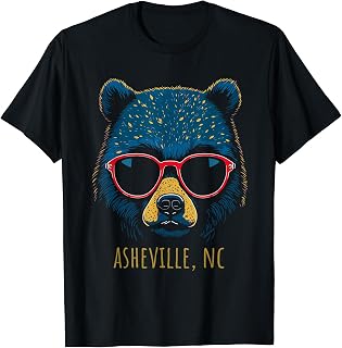 Asheville NC USA Bear Wearing Sunglasses Design T-Shirt