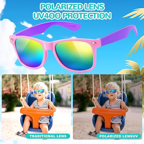 24Pack Kids Sunglasses,Colors Neon Sunglasses in Bulk Party Bag Fillers for Kids,Party Sunglasses Great Gifts for Birthday Party Supplies